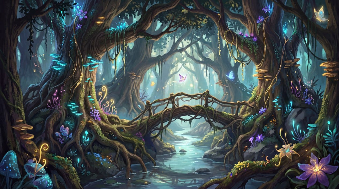 Enchanted Glowing Forest Fantasy Wallpaper Mural