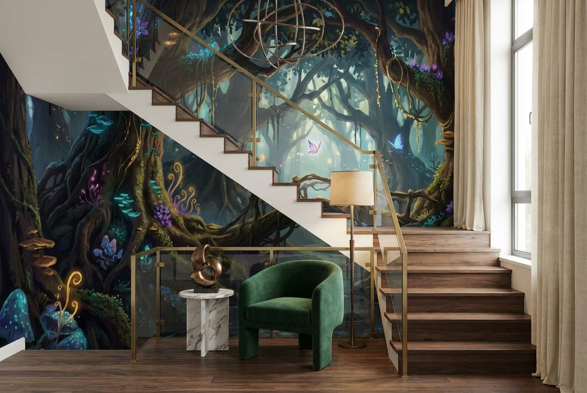 Enchanted Glowing Forest Fantasy Wallpaper Mural