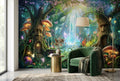 Enchanted Crystal Waterfall Forest Wallpaper Mural