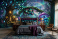 Enchanted Mushroom Village Fantasy Wallpaper Mural