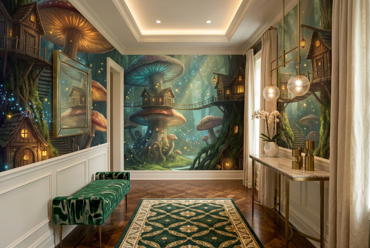 Enchanted Woodland Treehouse Wallpaper Mural