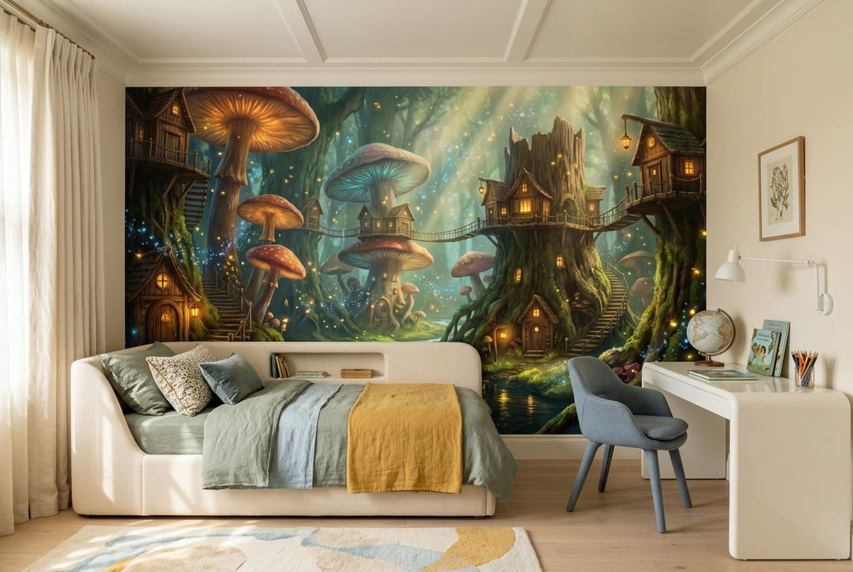 Enchanted Woodland Treehouse Wallpaper Mural