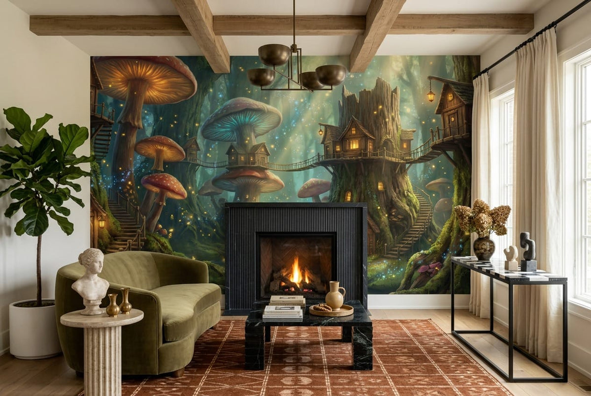 Enchanted Woodland Treehouse Wallpaper Mural