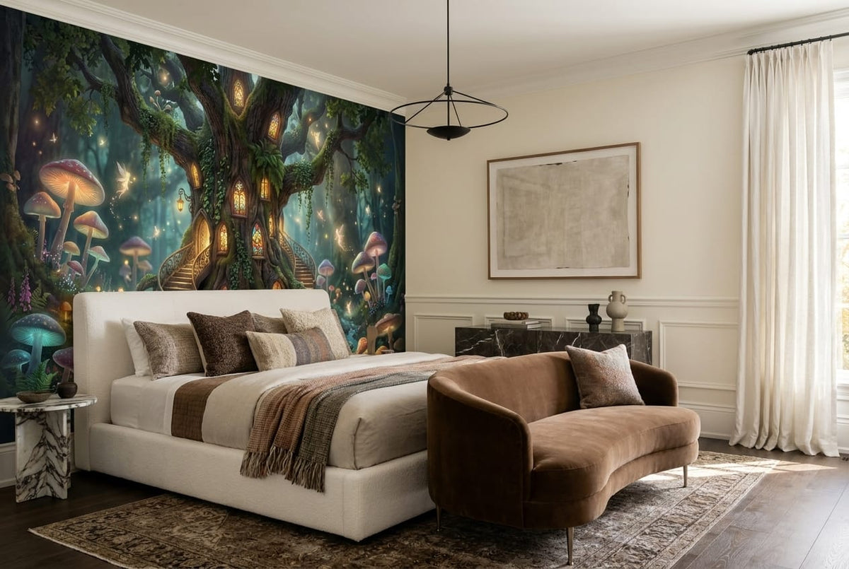 Magical Fairy Treehouse Forest Wallpaper Mural