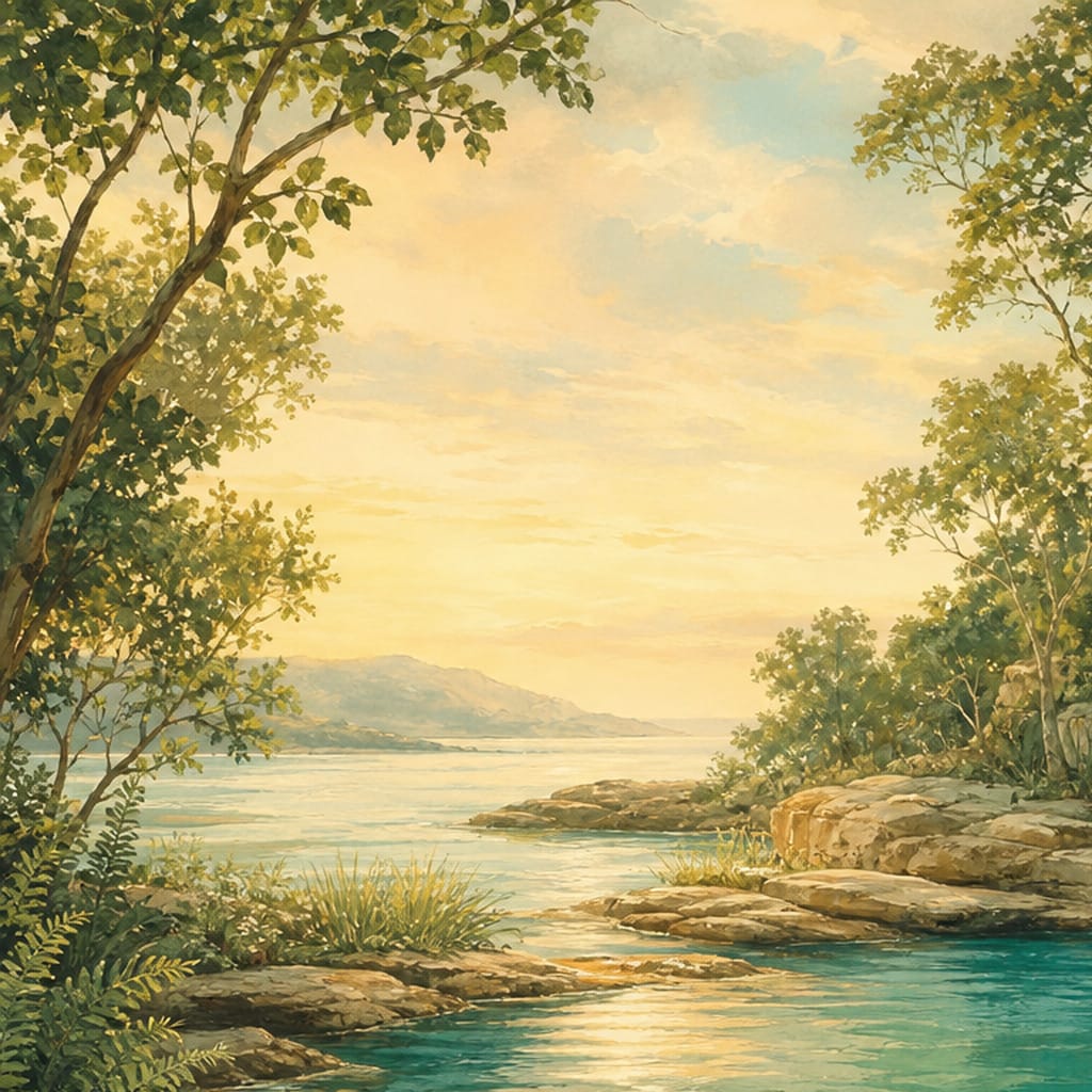 Teal Waterfall Wallpaper Mural product view