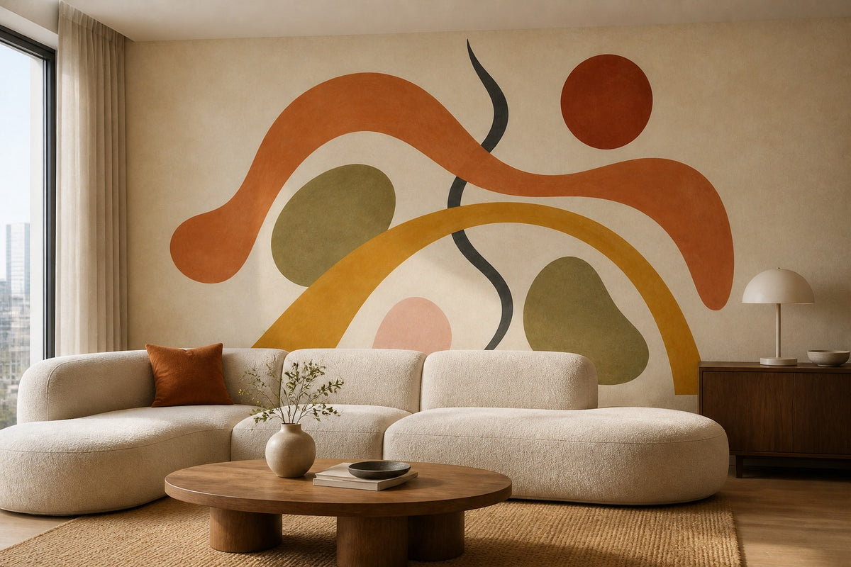 Terracotta Abstract Wallpaper Mural product view