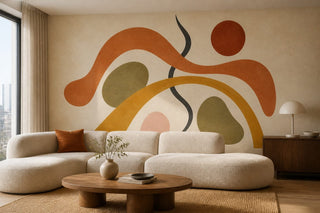 Terracotta Abstract Wallpaper Mural