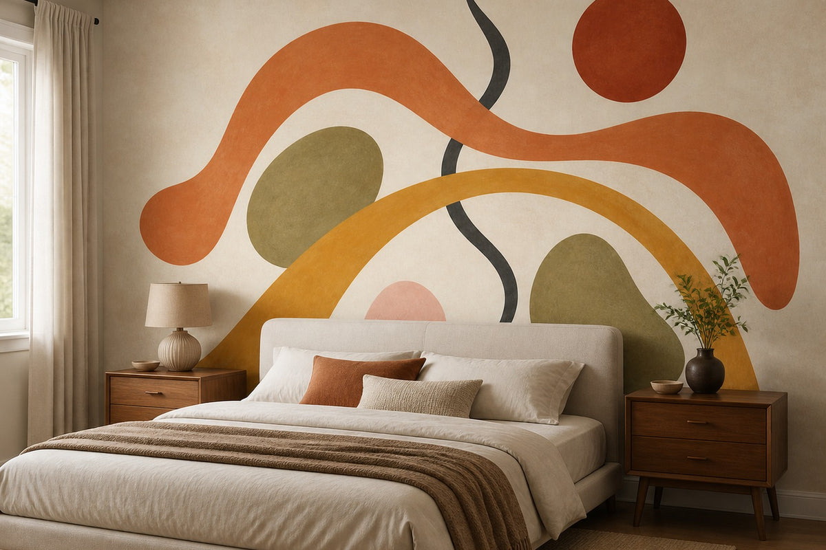 Terracotta Abstract Wallpaper Mural product view