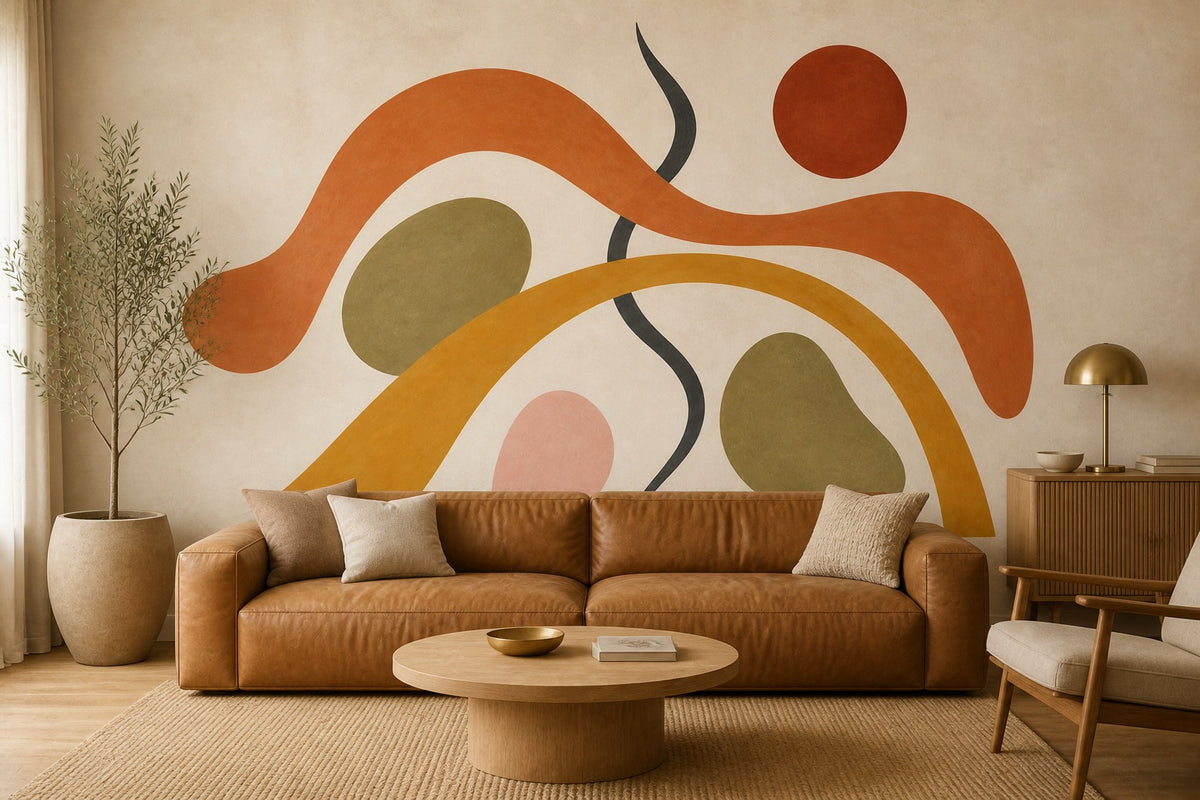 Terracotta Abstract Wallpaper Mural product view