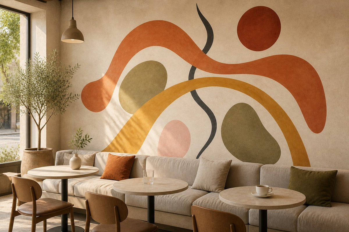 Terracotta Abstract Wallpaper Mural product view