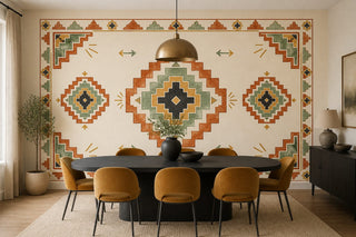 Terracotta Aztec Wallpaper Mural