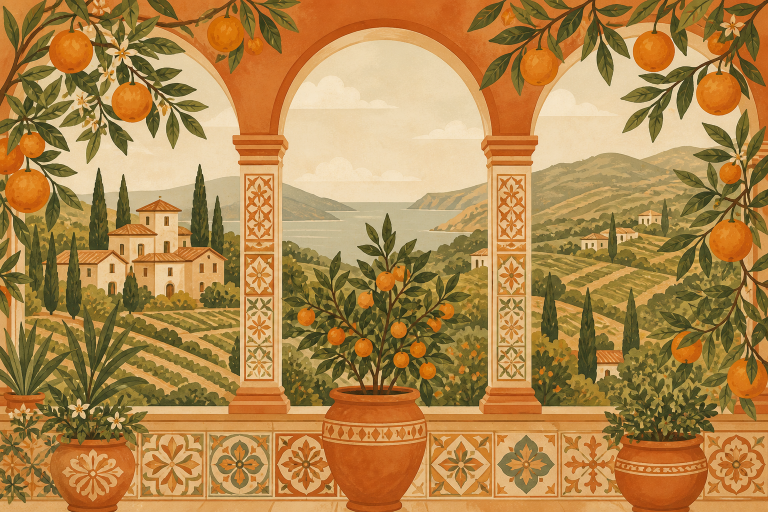 Terracotta Design Wallpaper Mural