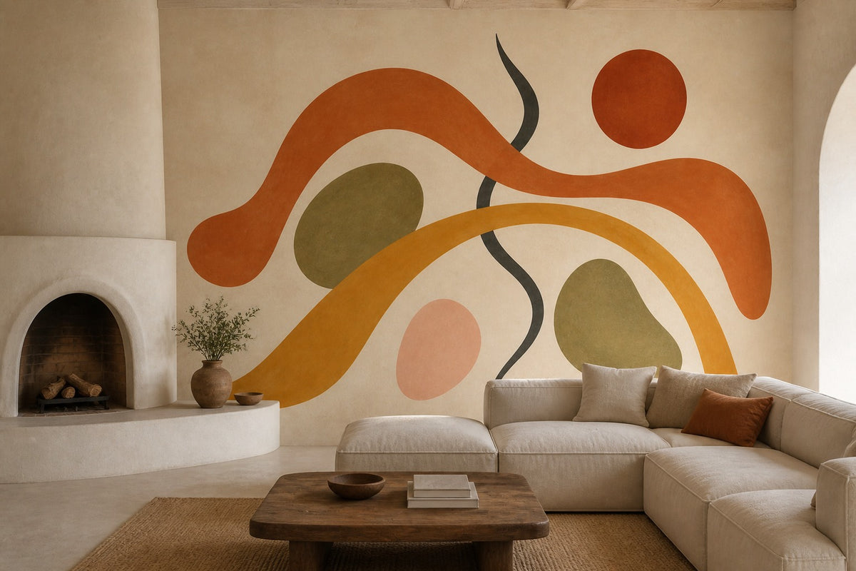 Terracotta Abstract Wallpaper Mural product view