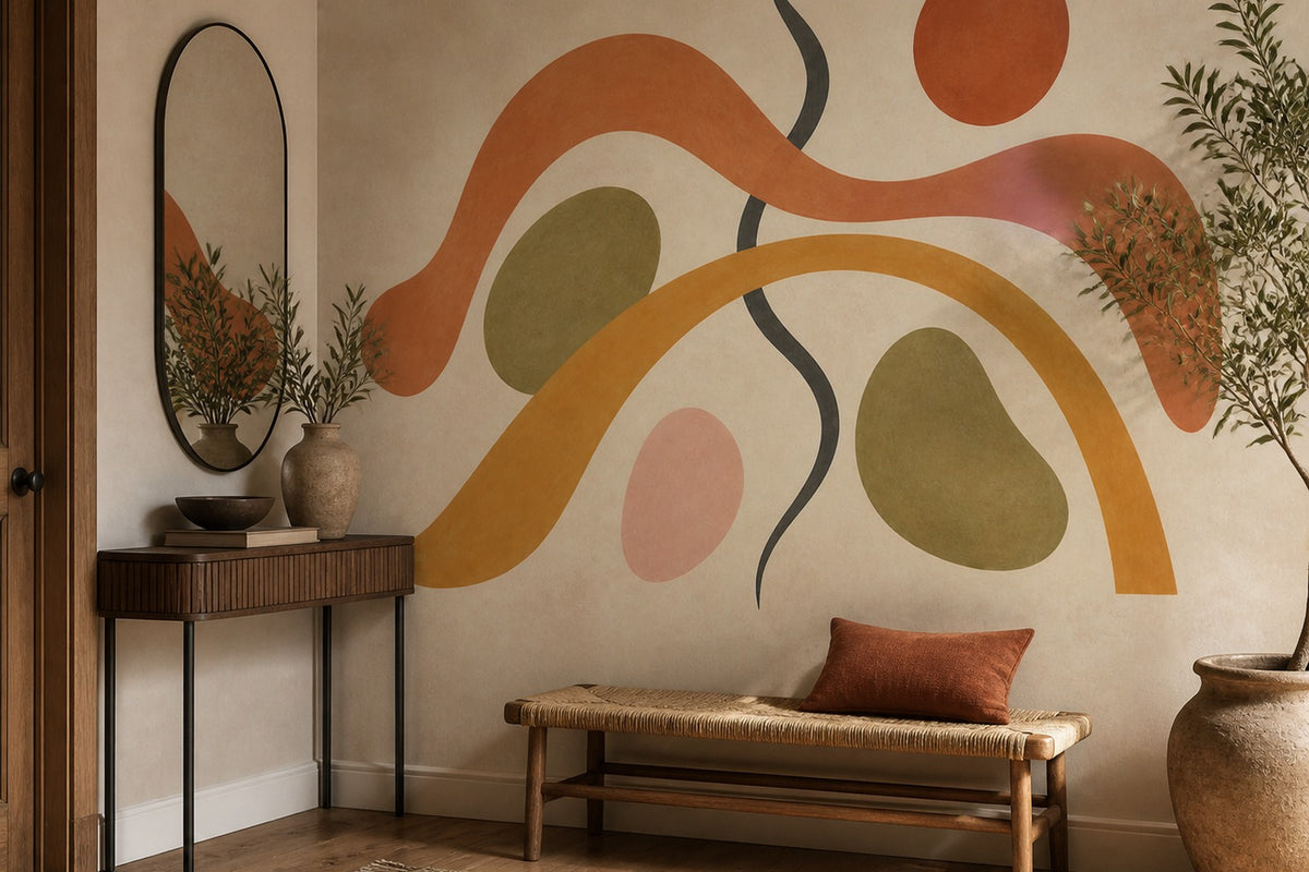 Terracotta Abstract Wallpaper Mural product view