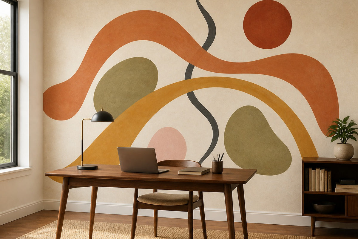 Terracotta Abstract Wallpaper Mural product view
