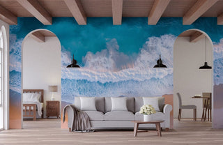 Turquoise Wave Horizon Mural Wallpaper