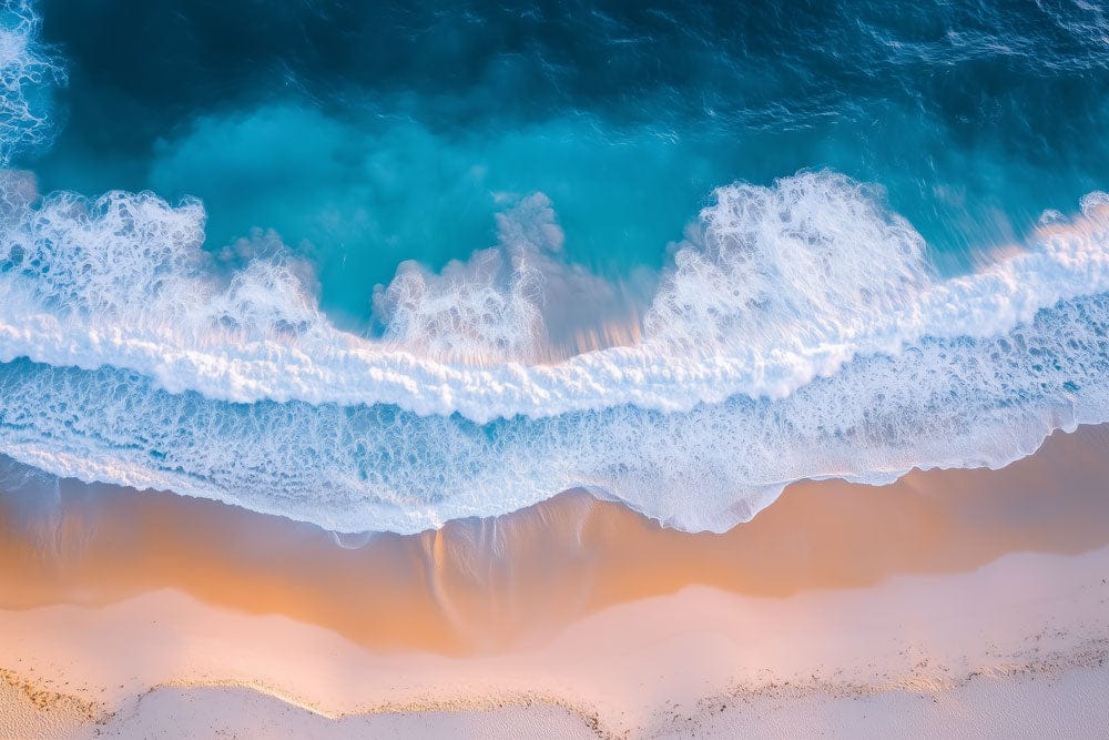 Turquoise Wave Horizon Mural Wallpaper
