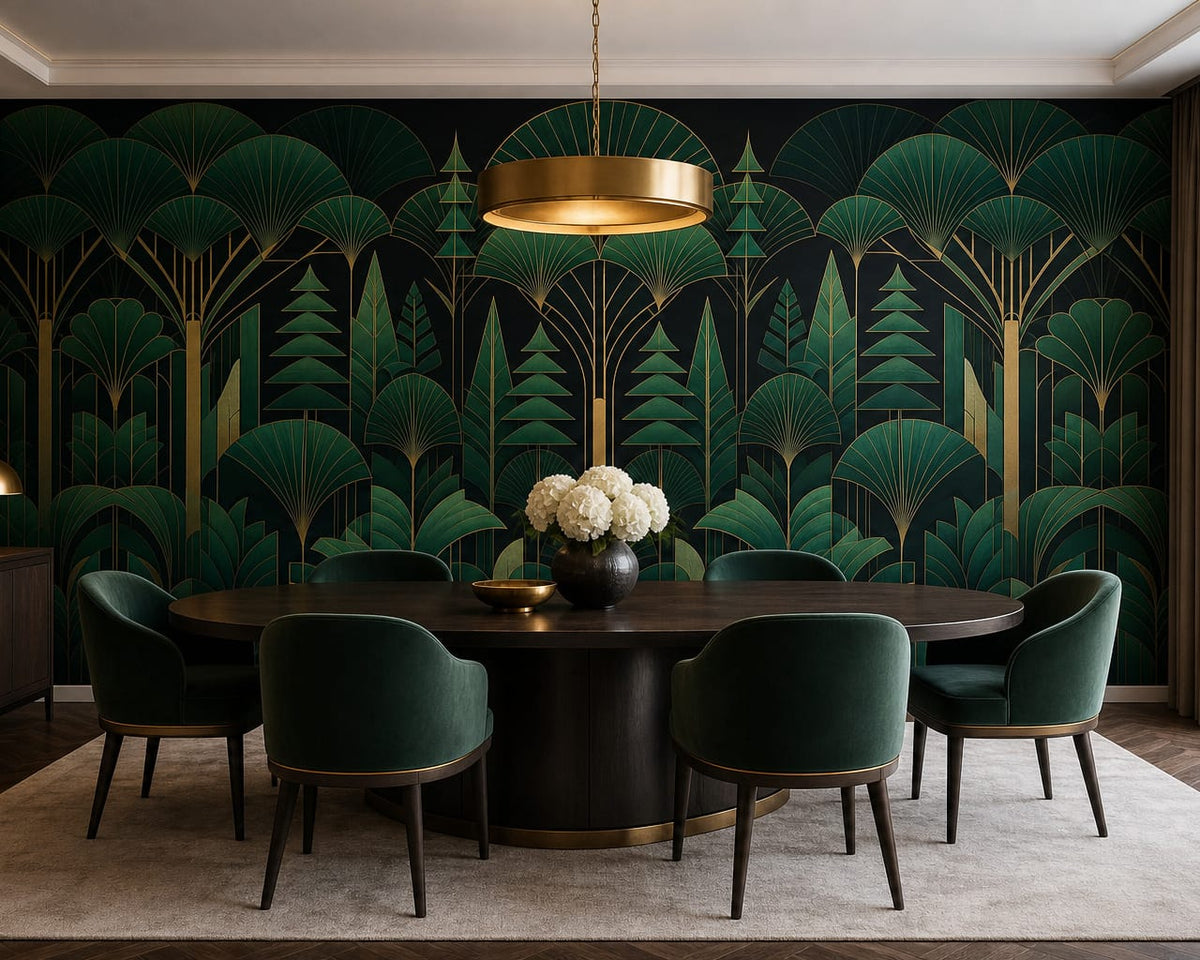 Verdant Art Deco Wallpaper Mural product view