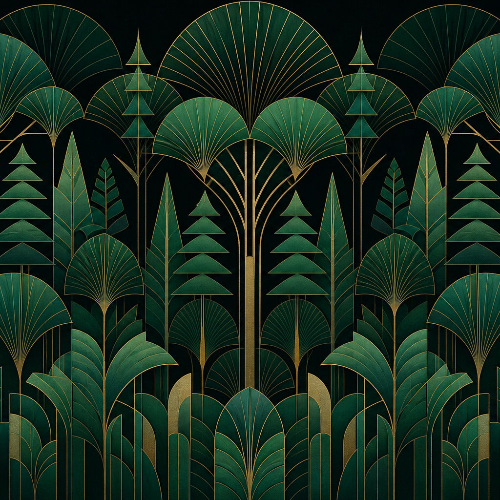 Verdant Art Deco Wallpaper Mural product view