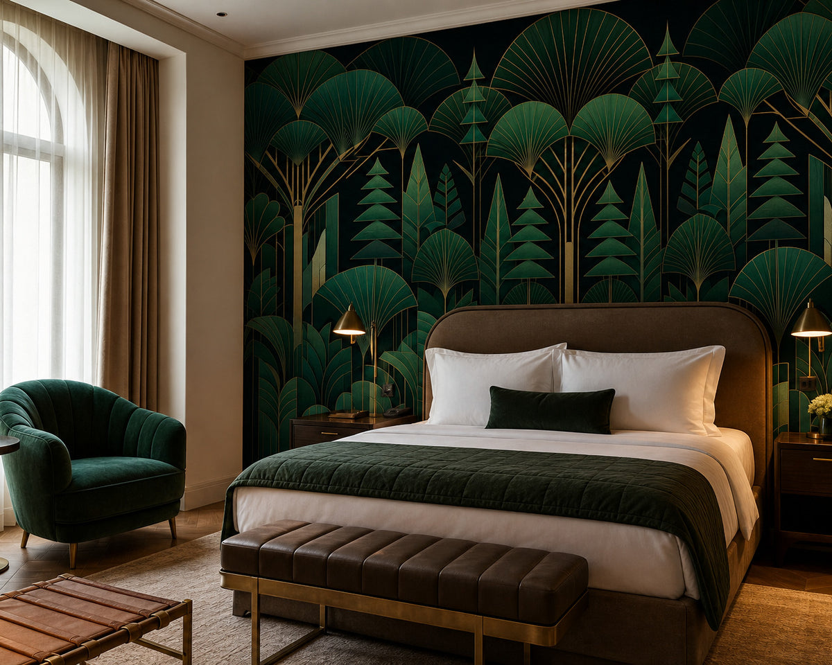 Verdant Art Deco Wallpaper Mural product view