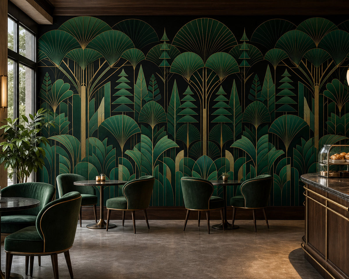 Verdant Art Deco Wallpaper Mural product view