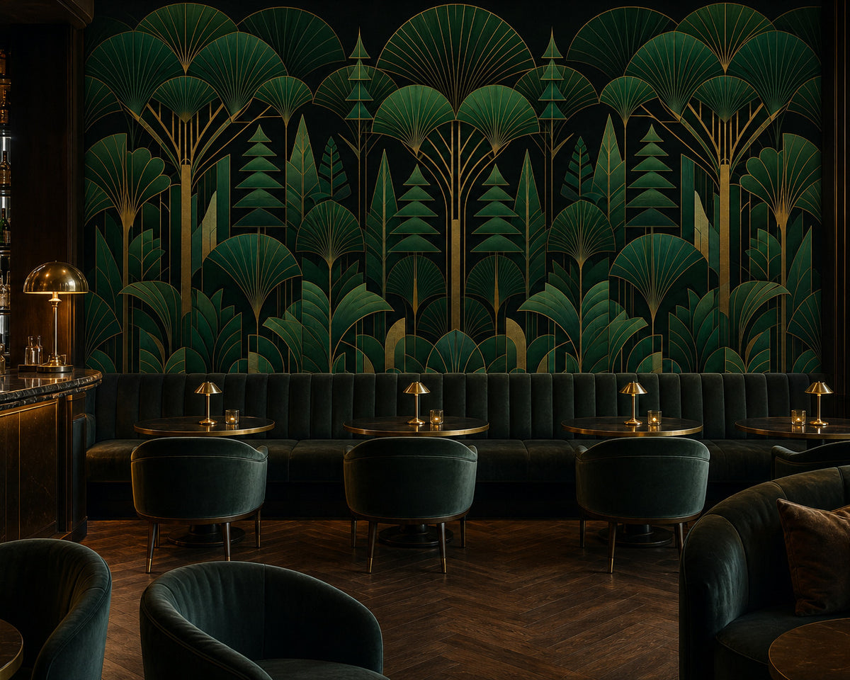 Verdant Art Deco Wallpaper Mural product view