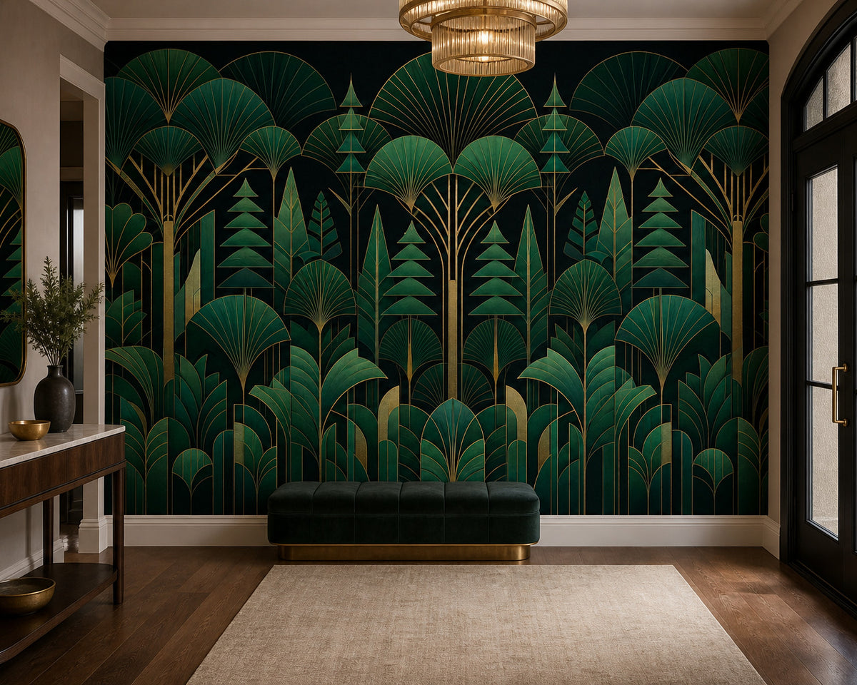 Verdant Art Deco Wallpaper Mural product view