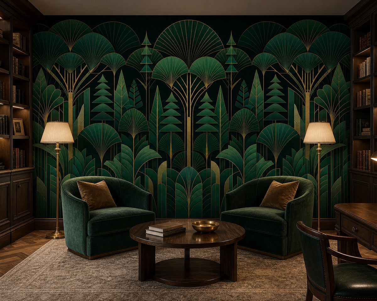 Verdant Art Deco Wallpaper Mural product view