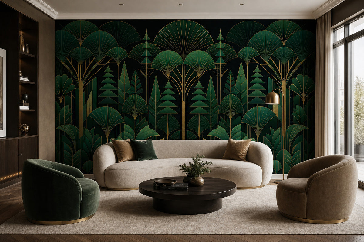 Verdant Art Deco Wallpaper Mural product view