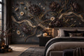 Dark Gothic Floral Halloween Wallpaper Mural