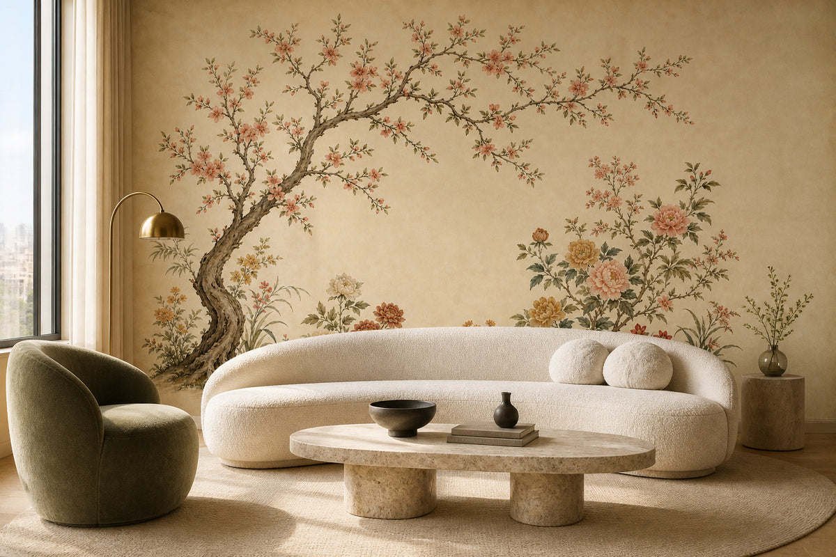 Warm Botanical Wallpaper Mural product view
