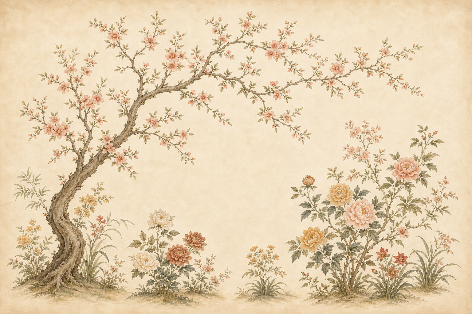 Warm Botanical Wallpaper Mural