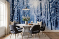 Snow Blue Christmas Nordic Winter Forest Wallpaper Mural