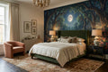 Sea Blue Firefly Nordic Night Forest Wallpaper Mural