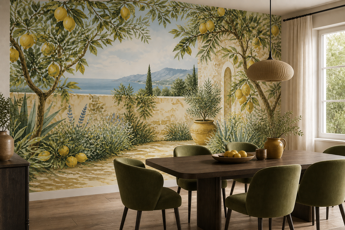 Yellow Lemon Wallpaper Mural product view