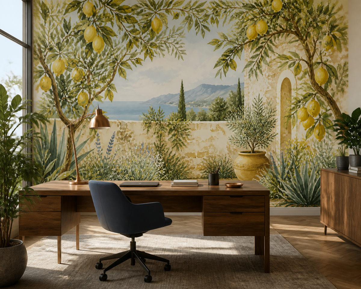 Yellow Lemon Wallpaper Mural product view
