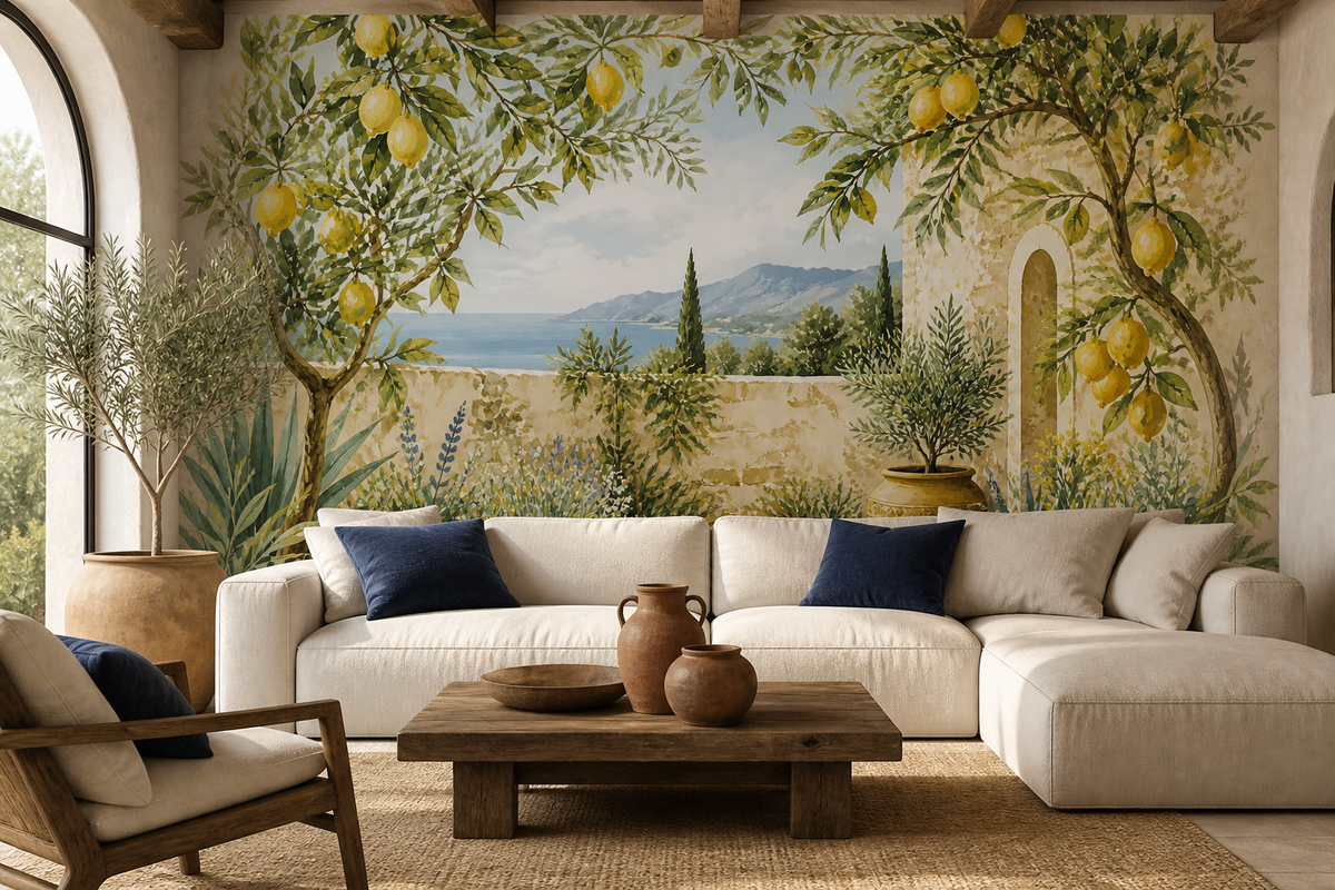Yellow Lemon Wallpaper Mural product view