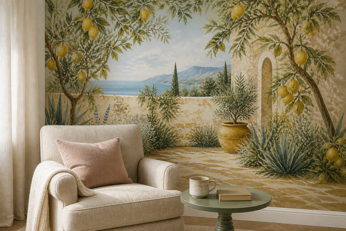 Yellow Lemon Wallpaper Mural product view