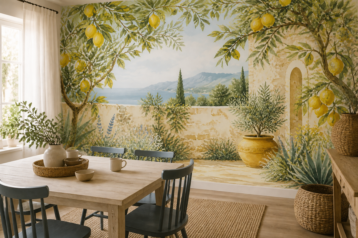 Yellow Lemon Wallpaper Mural product view