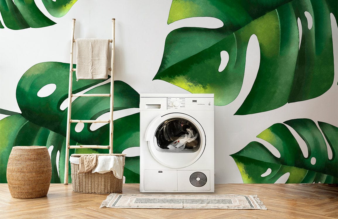 Tropical Green Leaves Wallpaper Mural