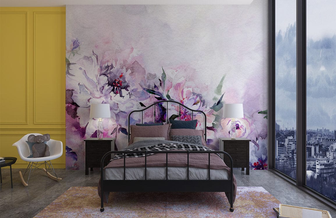 Purple Flowers Wallpaper Mural
