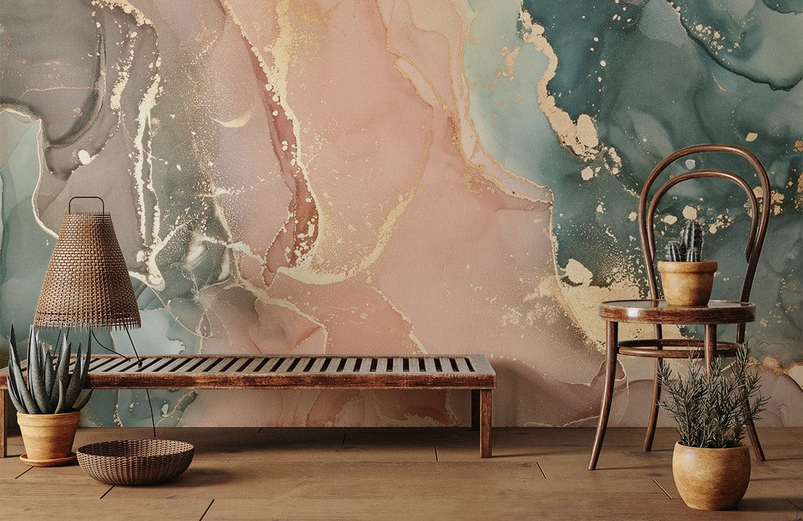 Pink and Gold Swirl wallpaper