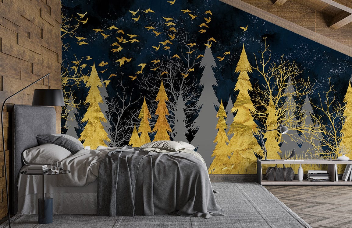 Golden Forest Wallpaper Mural