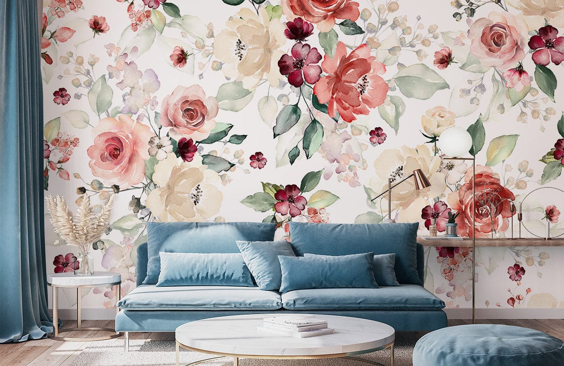 vintage flower wallpaper mural