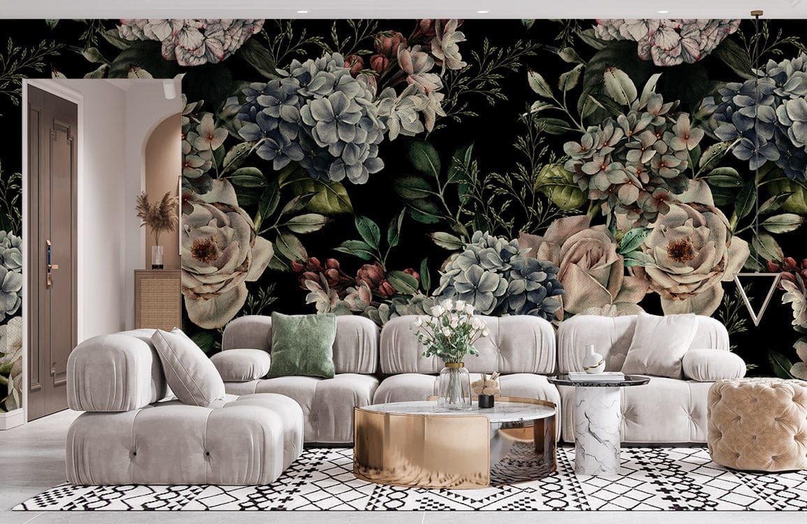 floral theme wallpaper mural