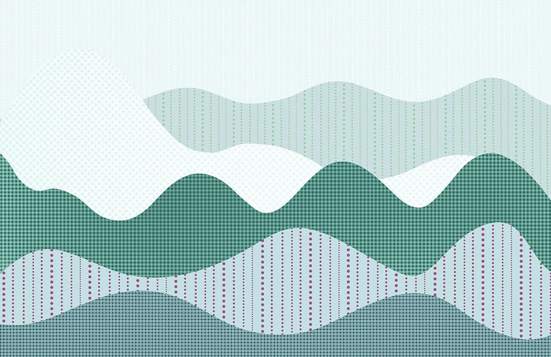 Mint Green Geometric Wave Pattern Wallpaper for Modern Home Decor