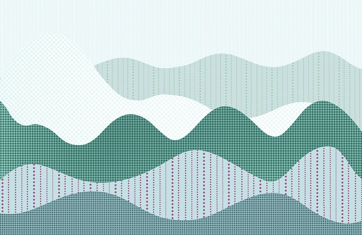 Mint Green Geometric Wave Pattern Wallpaper for Modern Home Decor