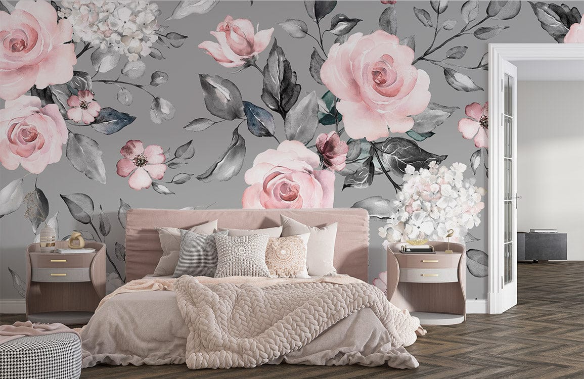 wallpaper mural with roses
