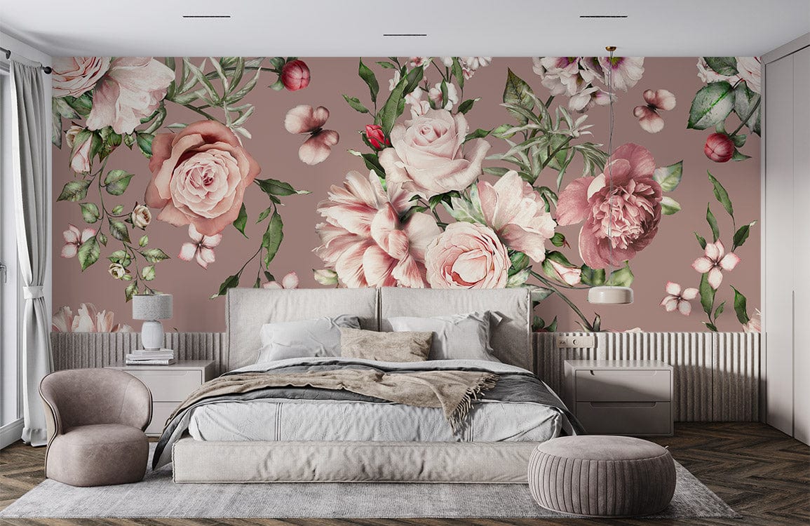 rose floral wallpaper mural