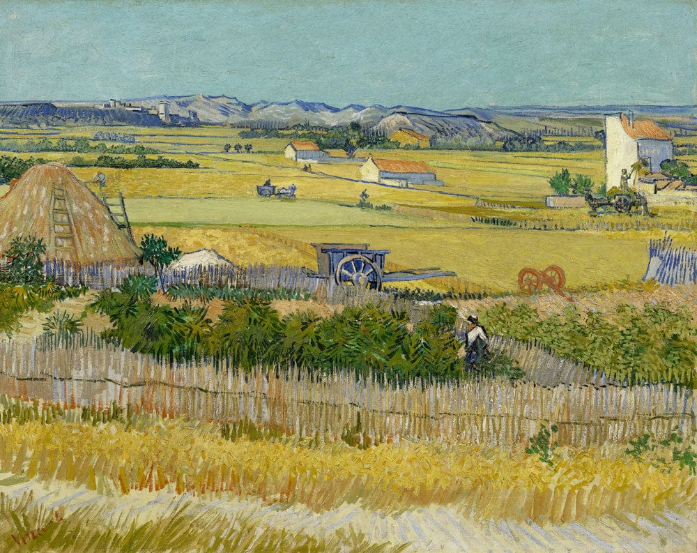 Idyllic Countryside Landscape Mural Wallpaper in Classic Impressionist Style Print